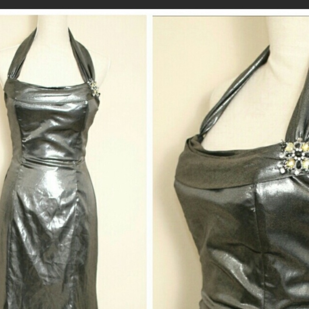 Silver starlet-style prom dress